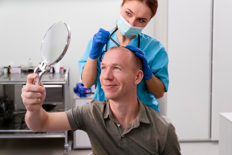 Hair transplant surgery for corrective treatment in the UK, showcasing advanced restoration techniques for hair loss